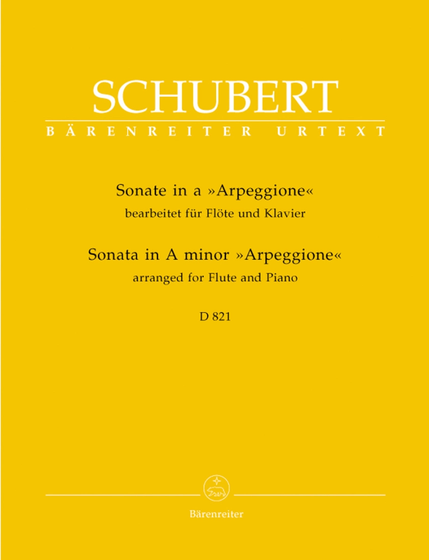 Sonata in A Minor D 821 \'\'Arpeggione\'\' - Schubert/Hunteler - Flute/Piano - Sheet Music