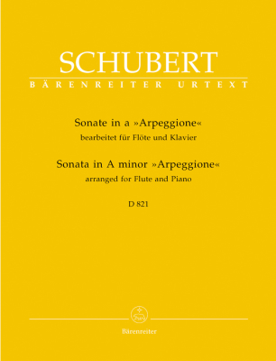 Baerenreiter Verlag - Sonata in A Minor D 821 Arpeggione - Schubert/Hunteler - Flute/Piano - Sheet Music