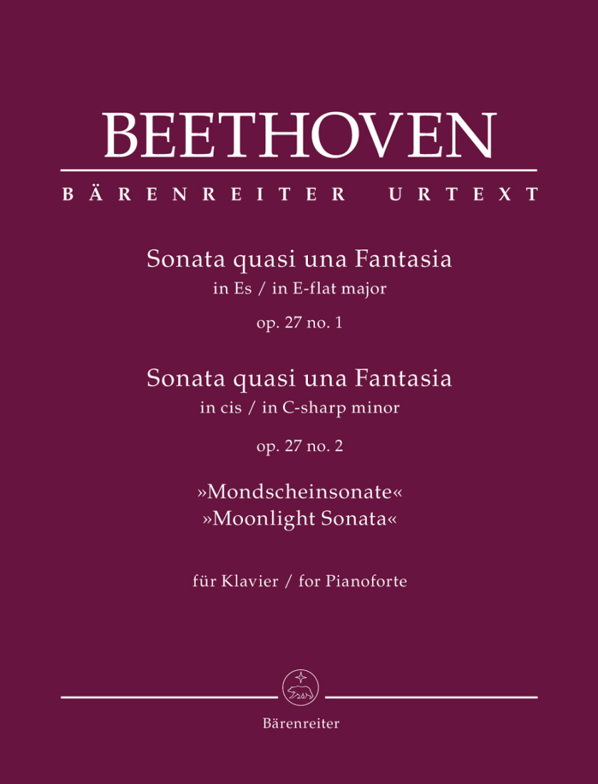 Sonata quasi una Fantasia in E-flat major 27/1 / Sonata quasi una Fantasia in C-sharp minor 27/2 \'\'Moonlight Sonata\'\' - Beethoven/Del Mar - Piano - Book