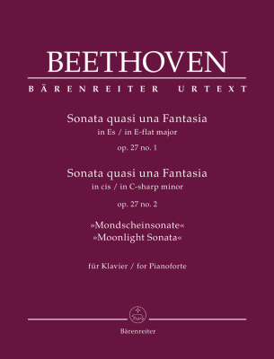 Baerenreiter Verlag - Sonata quasi una Fantasia in E-flat major 27/1 / Sonata quasi una Fantasia in C-sharp minor 27/2 Moonlight Sonata - Beethoven/Del Mar - Piano - Book