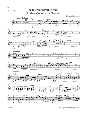 Concerto in G minor op. 12 - Seitz/Sassmannshaus - Violin/Piano - Sheet Music