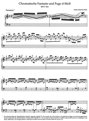 Chromatic Fantasia and Fugue in D minor BWV 903 - Bach/Wolf - Piano - Book