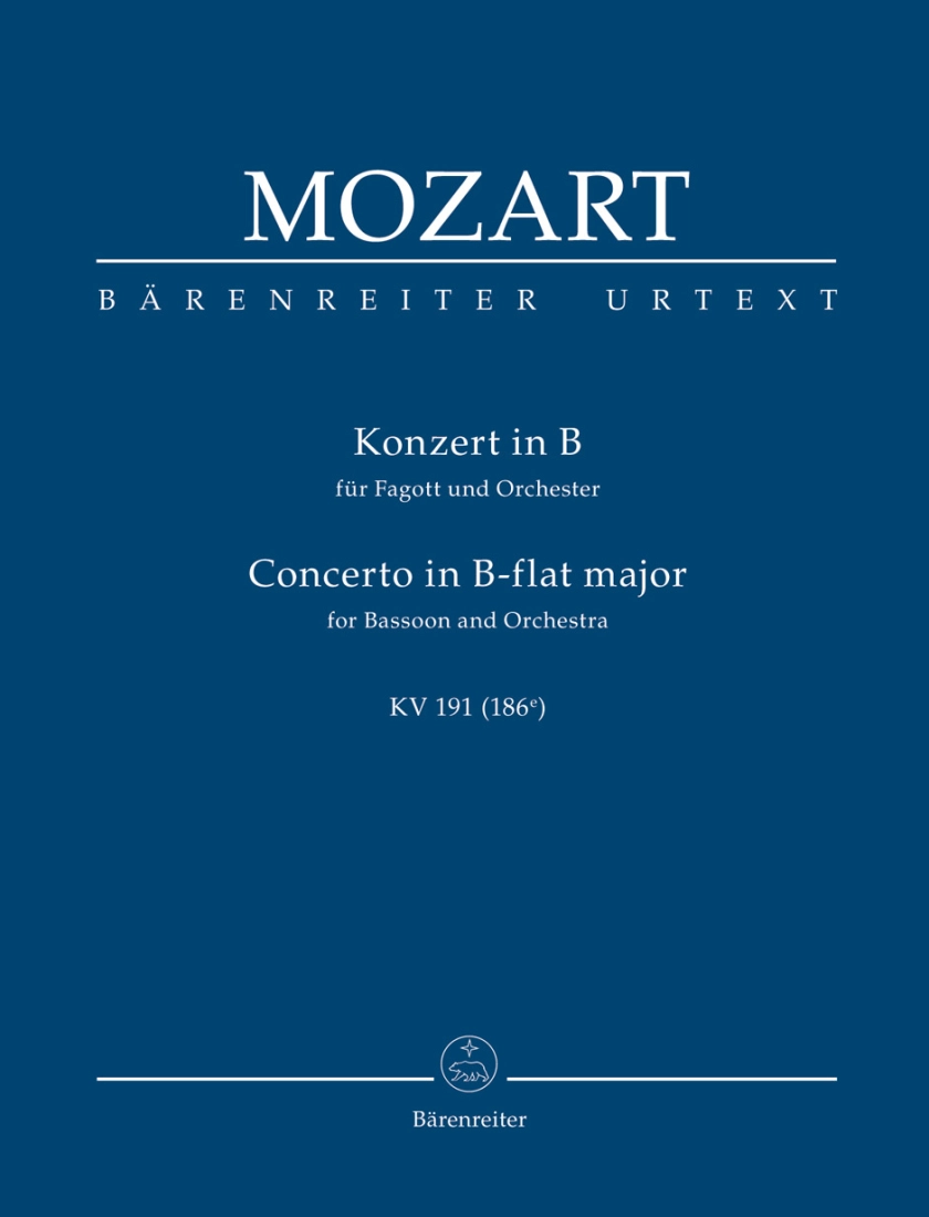 Concerto for Bassoon and Orchestra in B-flat Major KV 191 (186e) - Mozart/Giegling - Study Score - Book
