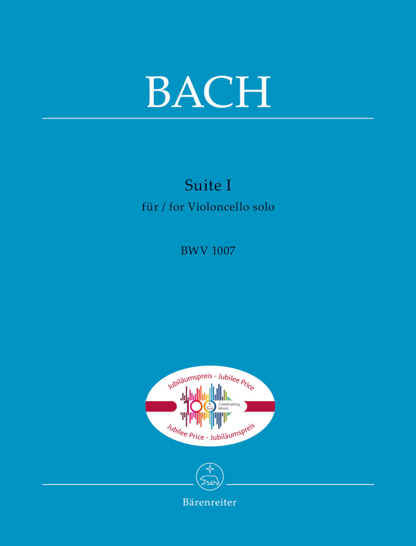 Suite I for Violoncello solo BWV 1007 (Jubilee Edition) - Bach - Cello - Sheet Music