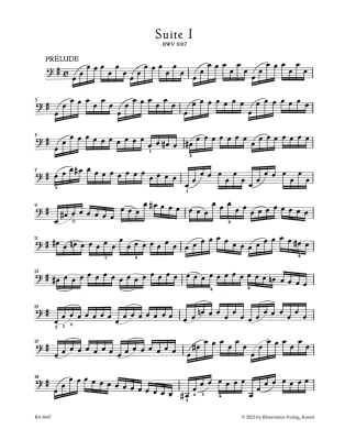 Suite I for Violoncello solo BWV 1007 (Jubilee Edition) - Bach - Cello - Sheet Music