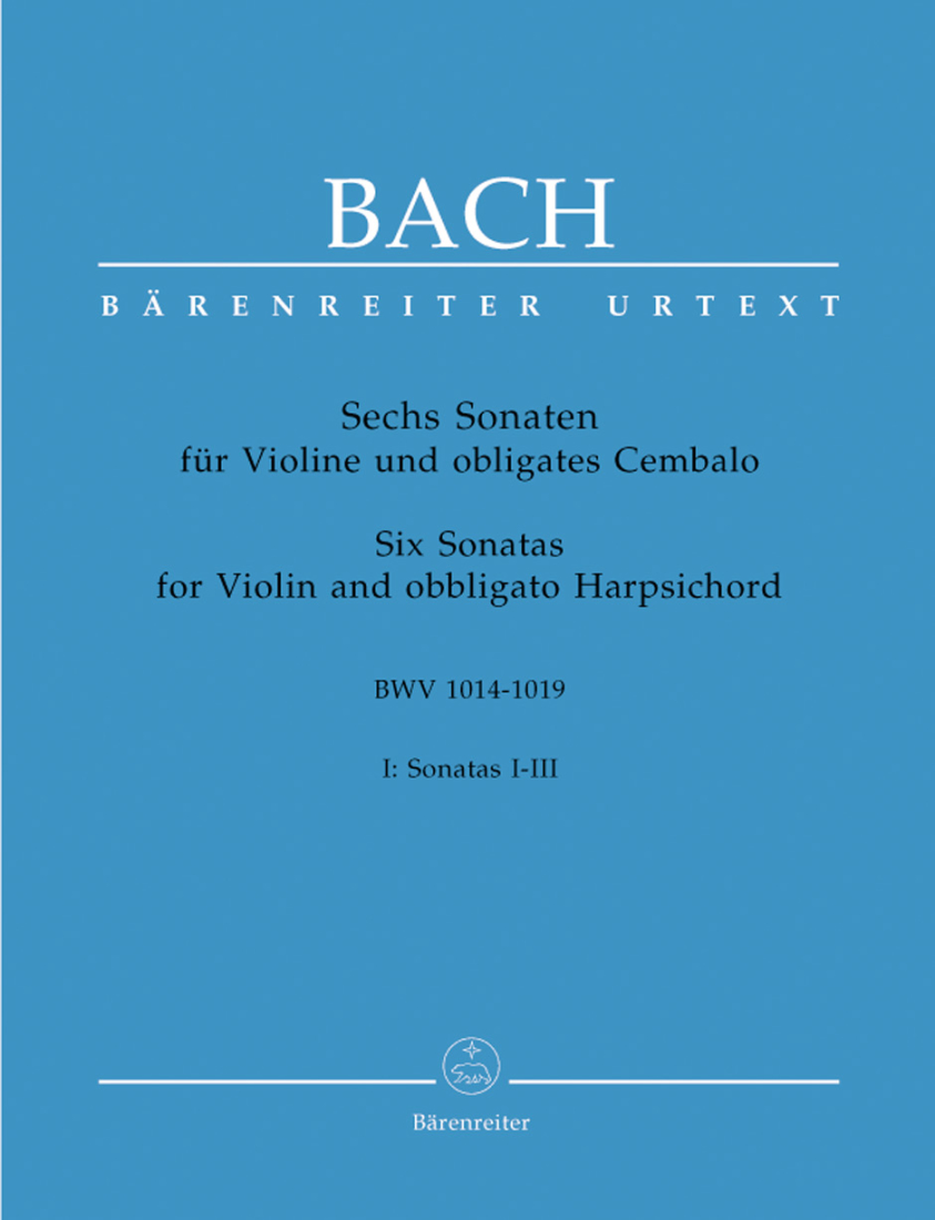 Six Sonatas BWV 1014-1016, Sonatas I-III Volume I - Bach/Wollny/Manze - Violin/Harpsichord - Score/Parts