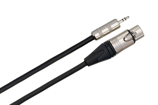 Camcorder Microphone Cable, Neutrik XLR3F to 3.5mm TRS, 1.5 Foot
