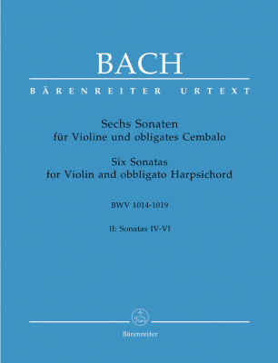 Baerenreiter Verlag - Six Sonatas BWV 1017-1019, Sonatas IV-VI Volume II - Bach/Wollny/Manze - Violin/Harpsichord - Score/Parts
