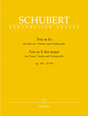 Baerenreiter Verlag - Trio en mi bmol majeur, opus 100D929 Schubert, Feil Piano, violon, violoncelle Partition de chef et partitions individuelles