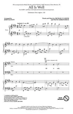 All Is Well - Smith/Kirkpatrick/Leavitt - SATB