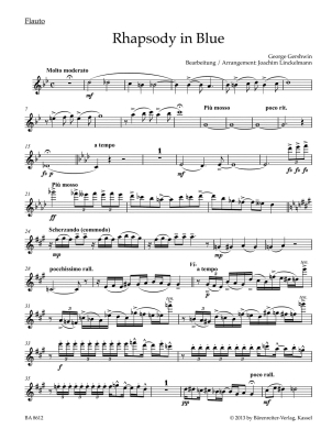 Rhapsody in Blue For Woodwind Quintet - Gershwin/Linckelmann - Woodwind Quintet - Score/Parts