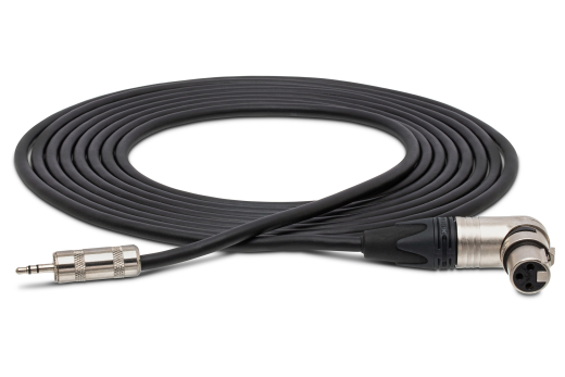 Hosa - Camcorder Microphone Cable Neutrik Right-Angle XLR3F to 3.5mm TRS, 15 Foot