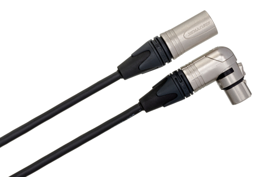 Camcorder Microphone Cable Neutrik Right-Angle XLR3F to XLR3M, 1.5 Foot