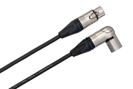 Camcorder Microphone Cable Neutrik XLR3F to Right Angle XLR3M, 25 Foot