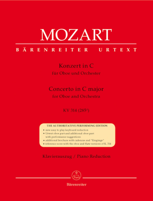 Baerenreiter Verlag - Concerto in Cmajor K.314 (285d) Mozart, Giegling Hautbois et rduction pour piano Partition individuelle