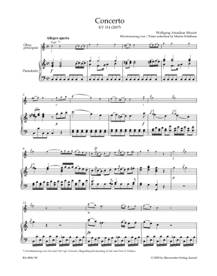 Concerto in C major K. 314 (285d) - Mozart/Giegling - Oboe/Piano Reduction - Sheet Music