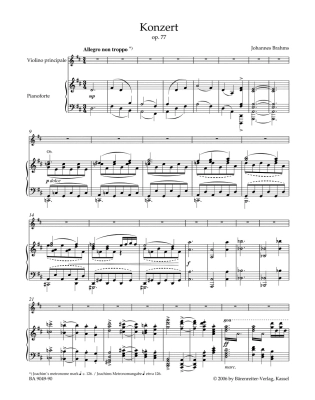 Concerto in D major op. 77 - Brahms/Brown - Violin/Piano Reduction - Sheet Music