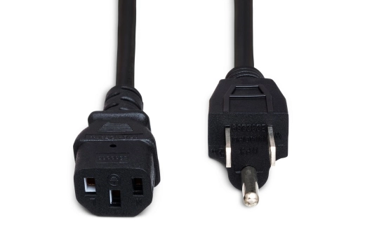 IEC C13 to NEMA 5-15P Power Cord, 1 Foot