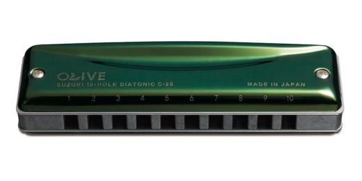 Suzuki - C-20 Olive 10-Hole Diatonic Harmonica - Key of C