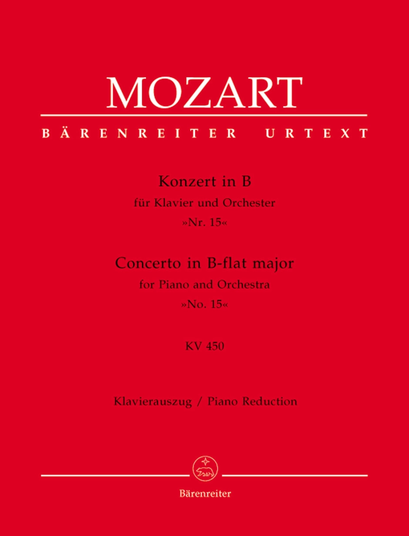 Concerto for Piano and Orchestra no. 15 in B-flat major K. 450 - Mozart/Flothuis - Piano/Piano Reduction (2 Pianos, 4 Hands) - Book