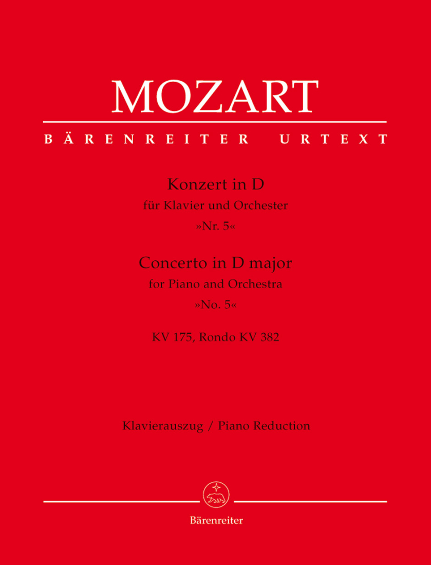 Concerto no. 5 in D major K. 175/Rondo K. 382 - Mozart/Topel - Piano/Piano Reduction (2 Pianos, 4 Hands) - Book