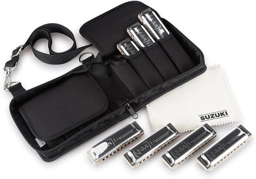 Suzuki - Manji 10-Hole 20-Note Diatonic Harmonica with Case - 7-Piece Set