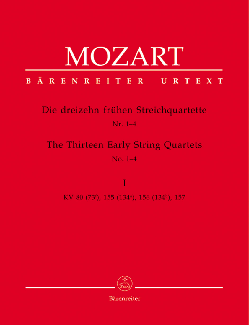The Thirteen Early String Quartets Volume I, K. 80, 155, 156, 157 - Mozart/Fussl/Plath/Rehm - Parts Set