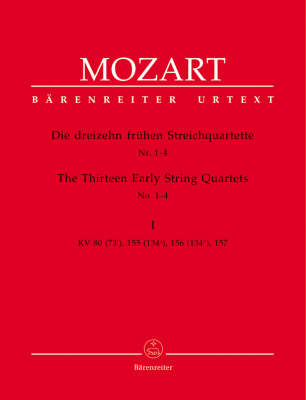 Baerenreiter Verlag - The Thirteen Early String Quartets VolumeI, K.80, 155, 156, 157 Mozart, Fussl, Plath, Rehm Ensemble complet de partitions