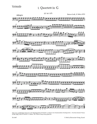 The Thirteen Early String Quartets Volume I, K. 80, 155, 156, 157 - Mozart/Fussl/Plath/Rehm - Parts Set