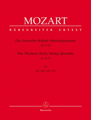 Baerenreiter Verlag - The Thirteen Early String Quartets Volume III, K. 168, 169, 170 - Mozart/Fussl/Plath/Rehm - Parts Set