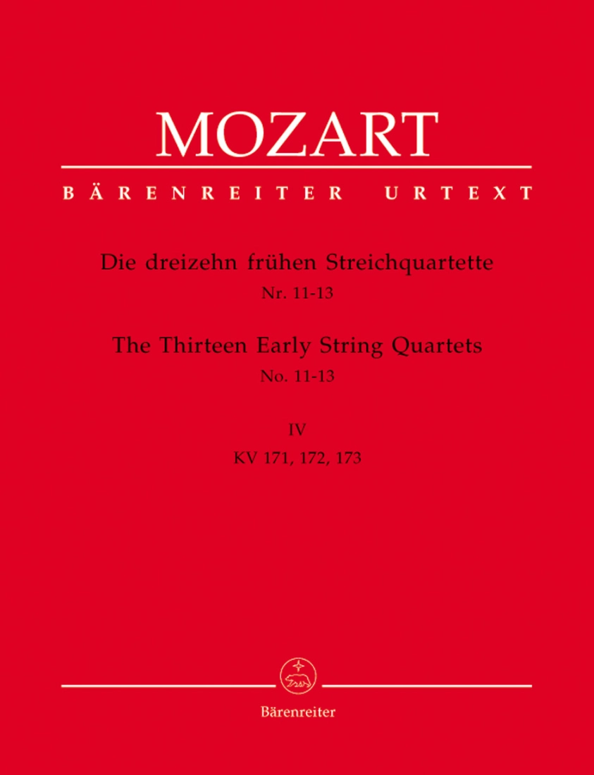 The Thirteen Early String Quartets Volume IV, K. 171, 172, 173 - Mozart/Fussl/Plath/Rehm - Parts Set