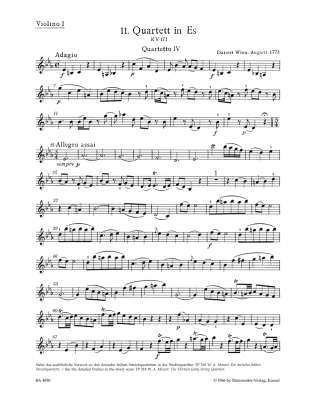 The Thirteen Early String Quartets Volume IV, K. 171, 172, 173 - Mozart/Fussl/Plath/Rehm - Parts Set