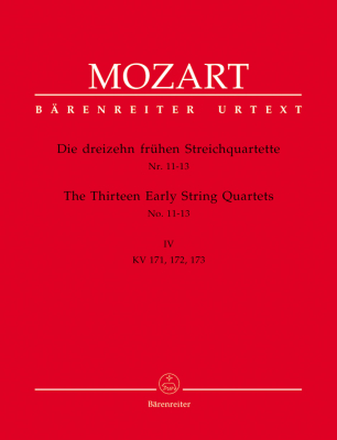 Baerenreiter Verlag - The Thirteen Early String Quartets Volume IV, K. 171, 172, 173 - Mozart/Fussl/Plath/Rehm - Parts Set