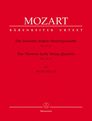 Baerenreiter Verlag - The Thirteen Early String Quartets Volume IV, K. 171, 172, 173 - Mozart/Fussl/Plath/Rehm - Parts Set