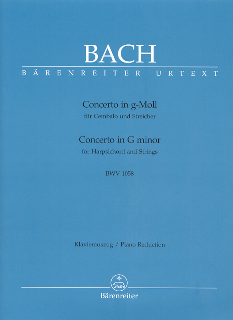 Concerto for Harpsichord and Strings in G minor BWV 1058 - Bach/Breig - Harpsichord/Piano Reduction (2 Pianos, 4 Hands) - Book