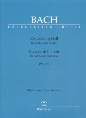 Baerenreiter Verlag - Concerto for Harpsichord and Strings in G minor BWV 1058 - Bach/Breig - Harpsichord/Piano Reduction (2 Pianos, 4 Hands) - Book