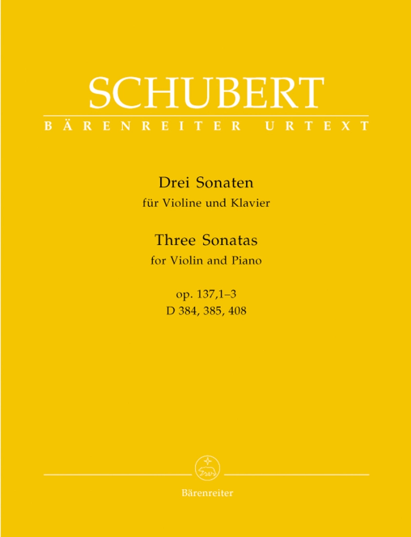 Three Sonatas, op. 137, 1-3 - Schubert/Wirth - Violin/Piano - Book