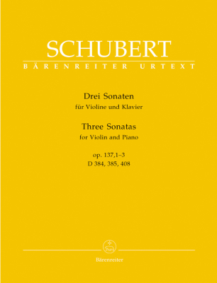 Baerenreiter Verlag - Three Sonatas, op. 137, 1-3 - Schubert/Wirth - Violin/Piano - Book