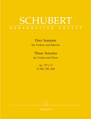 Baerenreiter Verlag - Three Sonatas, op. 137, 1-3 - Schubert/Wirth - Violin/Piano - Book