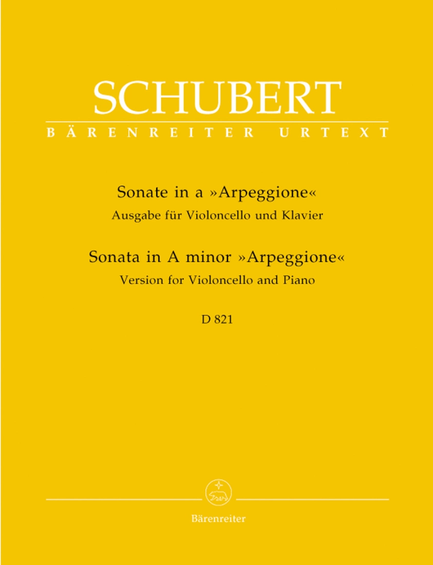 Sonata in A minor D 821 \'\'Arpeggione\'\' - Schubert/Wirth - Cello/Piano - Sheet Music