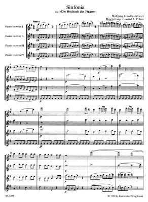 Overture to \'\'The Marriage of Figaro\'\' - Mozart/Cohen - 4 Flutes - Score/Parts
