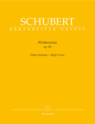 Baerenreiter Verlag - Winterreise, opus 89D911 Schubert, Duff Voix aigu et piano Livre
