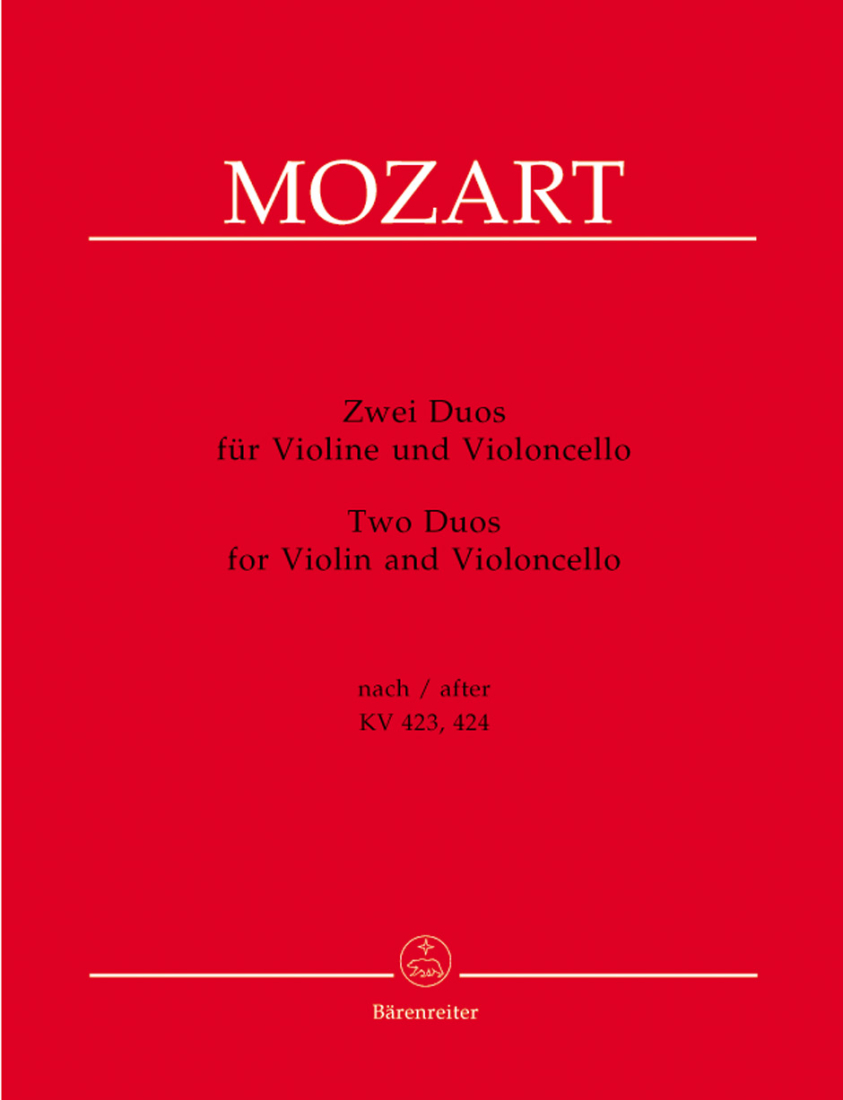 Two Duos KV 423, 424 - Mozart/Berke - Violin/Cello - Score/Parts