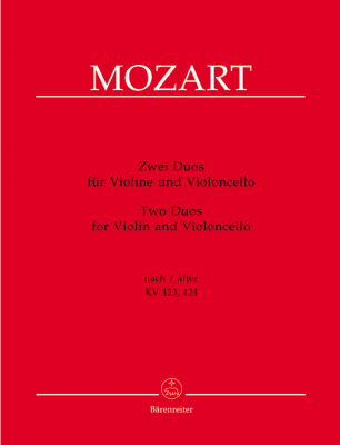 Baerenreiter Verlag - Deux duos, KV423, 424 Mozart, Berke Violon et violoncelle Partition de chef et partitions individuelles