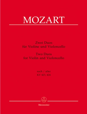 Baerenreiter Verlag - Two Duos KV 423, 424 - Mozart/Berke - Violin/Cello - Score/Parts