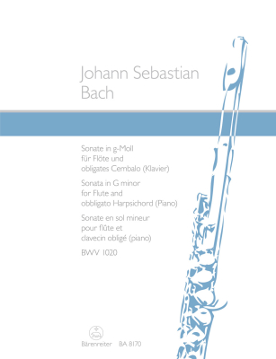 Baerenreiter Verlag - Sonata in G minor BWV 1020 - Bach/Durr - Flute/Basso Continuo - Book
