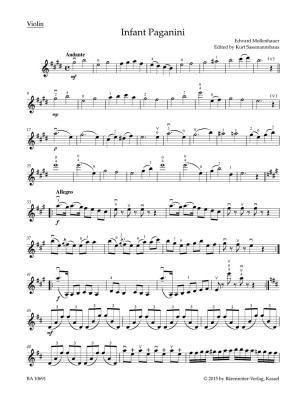 The Infant Paganini, Fantasia - Mollenhauer/Sassmannshaus - Violin/Piano - Sheet Music