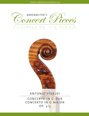 Baerenreiter Verlag - Concerto in G major op. 3/3 - Vivaldi/Sassmannshaus - Violin/Piano - Sheet Music