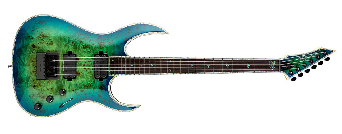 Shredzilla Prophecy Archtop Electric Guitar with Evertune Bridge - Cyan Blue