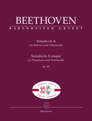 Sonata in A major op. 69 (Jubilee Edition) - Beethoven/Del Mar - Cello/Piano - Book